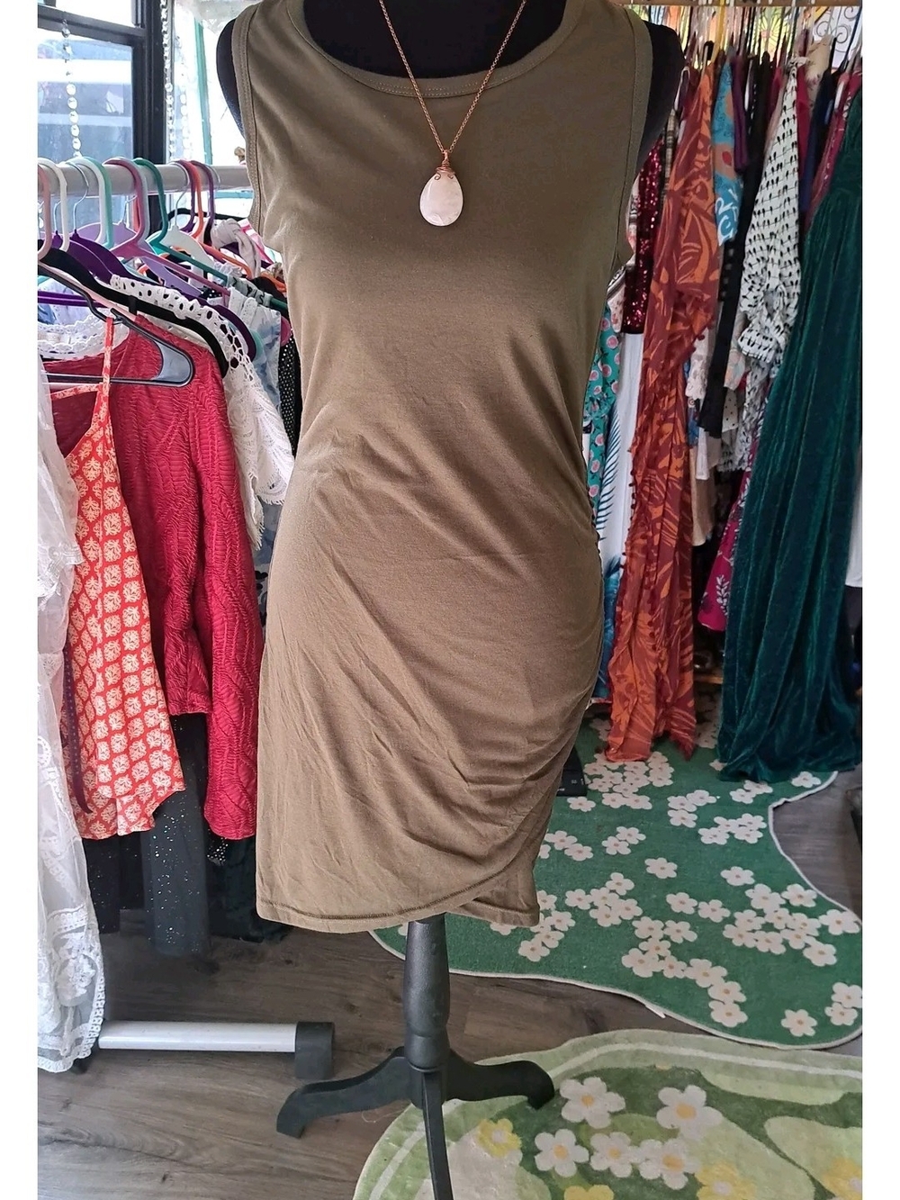 Fernwitch Gathering Ruched Midi Dress | BTFBM Size Small